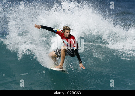 MATTHEW BROMLEY SOUTH AFRICAN PRO SURFER südafrikanischen PRO SURFER BALLITO NATAL SOUTH AFRICA 8. Juli 2010 Stockfoto