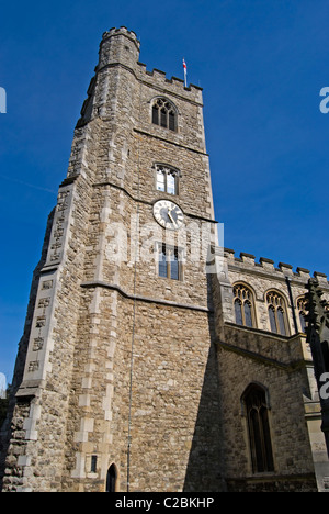 das 15. Jahrhundert Turm der alle Heiligen Kirche, Fulham, London, england Stockfoto