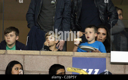 VICTORIA BECKHAM BROOKLYN BEACKHAM ROMEO BEACKHAM CRUZ BECKHAM PROMIS BEI LA GALAXY V PHILADELPHIA UNION MLS FUßBALL SPIEL C Stockfoto