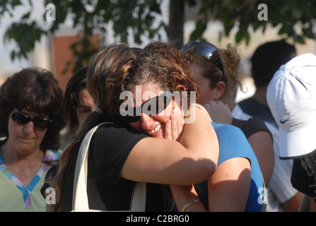 Donnerstag, 17. August 2006 ist Kiryat Shmona Norden Israels letzten israelischen Soldaten durch die Hezballah im Libanon getötet werden beraed Stockfoto