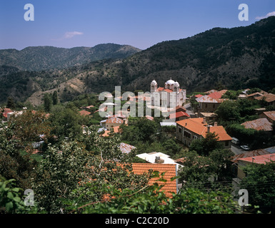 Es gibt 9 Kirchen im Troodos-Gebirge, die zum UNESCO Weltkulturerbe aufgeführt sind. Tilnos Stavros Kirche befindet sich in der Stockfoto