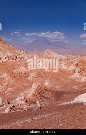 Blick in das Tal des Mondes oder des "Valle De La Luna", San Pedro de Atacama, Chile, Südamerika Stockfoto