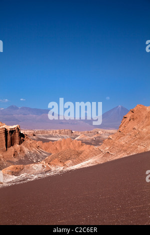 Blick in das Tal des Mondes oder des "Valle De La Luna", San Pedro de Atacama, Chile, Südamerika Stockfoto