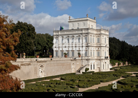 Das Casino del Bel Respiro in der Villa Doria Pamphilj mit Giardino Segreto (Secret Garden, Algardi 1647, Rom, Italien Stockfoto