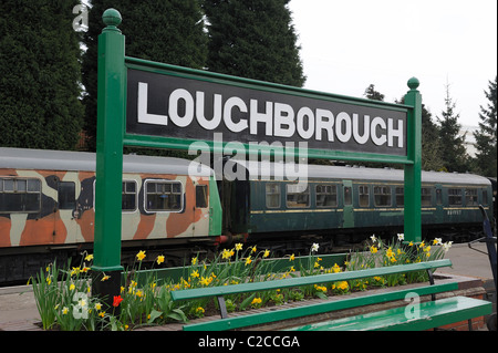 großer Hauptbahnhof unterzeichnen Loughborough uk Stockfoto