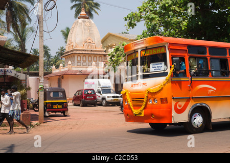 Straßenleben in Calangute Hautpstraße Goa, Indien Stockfoto