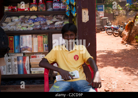 Straßenleben in Calangute Hautpstraße Goa, Indien Stockfoto