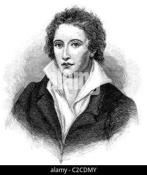 Percy Bysshe Shelley, 1792-1822, britische romantische Dichter, historische Abbildung ca. 1893 Stockfoto