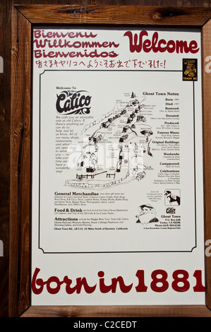 Kalifornien. Alte Geisterstadt Calico in der Nähe von Barstow. Stockfoto