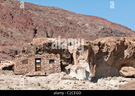 Kalifornien. Altes Gehöft in der Geisterstadt Calico in der Nähe von Barstow. Stockfoto