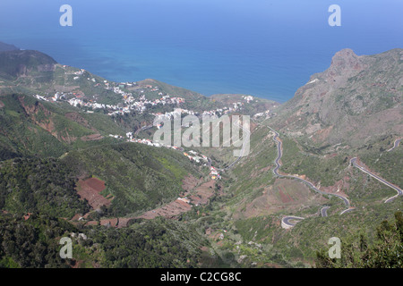 Dorf im Anaga-Gebirge auf der Kanarischen Insel Teneriffa, Spanien Stockfoto