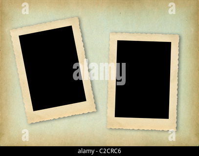Seite von Vintage Photo Album mit Bilderrahmen Stockfoto