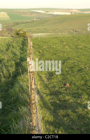 Der Blick von oben Steyning Schüssel heraus über die Adur-Tal und der South Downs National Park. Stockfoto