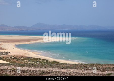 Strand Playa de Sotavento auf der Kanarischen Insel Fuerteventura, Spanien Stockfoto