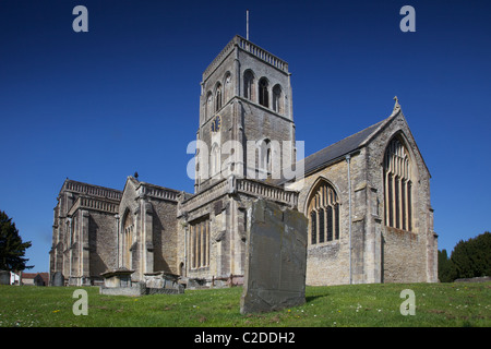 Str. Marys Kirche Wedmore an einem sonnigen Frühlingstag Stockfoto