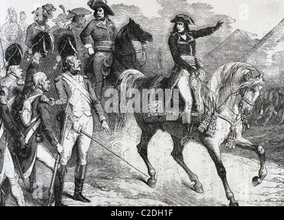 Napoleon Bonaparte (1769-1821). Militärischer und politischer Führer von Frankreich und Kaiser der Franzosen in der Schlacht bei den Pyramiden. Stockfoto