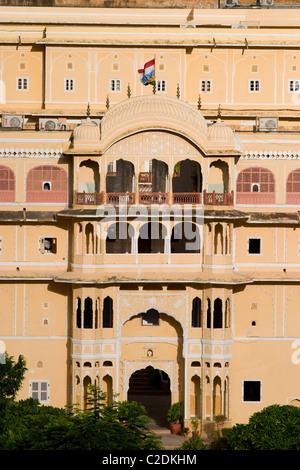 Samode Palast, eine 600 Jahre alte 40 km nördlich von Jaipur, heute ein Heritage Hotel in Rajasthan, Indien Stockfoto