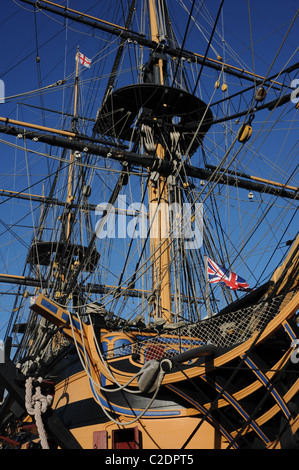 Detail der Kriegsschiff HMS Victory. Stockfoto