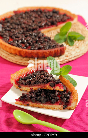 Heidelbeeren-Torte. Rezept zur Verfügung. Stockfoto