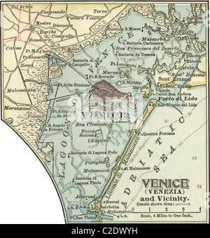 Karte von Venedig Stockfoto