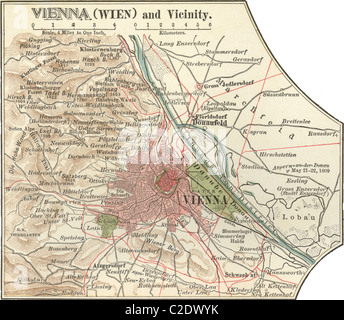 Karte von Wien Stockfoto