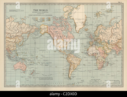 Karte der Kolonialmächte, 1902 Stockfoto