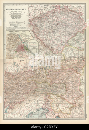 Karte von Österreich mit Wien Stockfoto