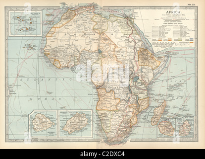 Karte von kolonialen Afrika Stockfoto