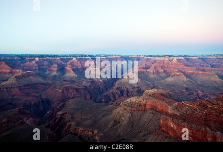 USA, Arizona, Sonnenuntergang am Südrand des Grand Canion, gesehen aus der Sicht der Mutter Stockfoto