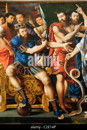 Detail: Mose und Aaron vor dem Pharao: eine Allegorie der Dinteville Familie, 1537, Meister der Dinteville Allegorie Stockfoto