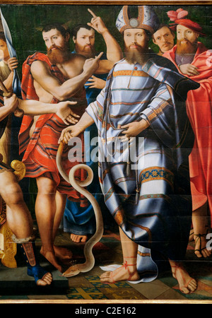 Detail: Mose und Aaron vor dem Pharao: eine Allegorie der Dinteville Familie, 1537, Meister der Dinteville Allegorie Stockfoto