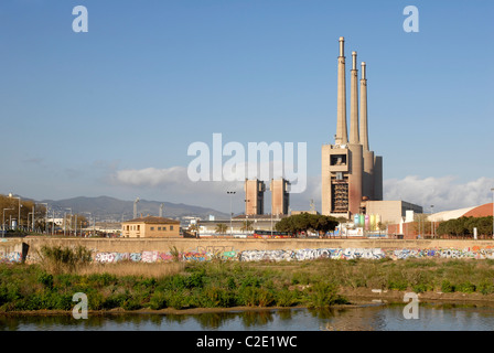 Kraftwerk in Sant Adria del Besos. Barcelona. Katalonien. Spanien Stockfoto