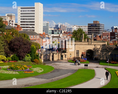 Nottingham Castle Gärten auf dem Gelände der Burg in der Stadt Zentrum Nottinghamshire England UK Stockfoto