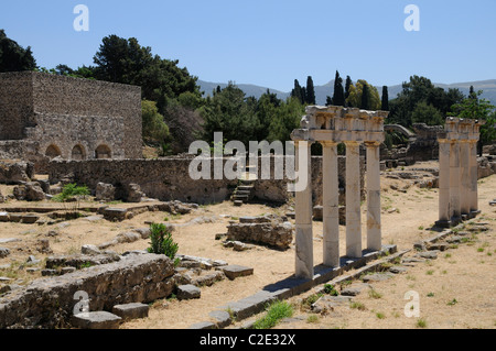Die römischen Ruinen auf die westlichen Ausgrabungen in Kos-Stadt-Insel Kos Griechenland Stockfoto