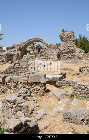 Die römischen Ruinen auf die westlichen Ausgrabungen in Kos-Stadt-Insel Kos Griechenland Stockfoto