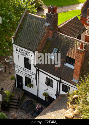 Ye Olde Reise nach Jerusalem Pub Nottingham England UK die von 1189 n. Chr. datiert und behauptet Englands älteste Pub Stockfoto