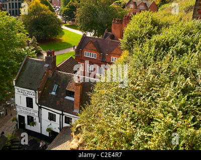 Ye Olde Reise nach Jerusalem Pub Nottingham England UK die von 1189 n. Chr. datiert und behauptet Englands älteste Pub Stockfoto