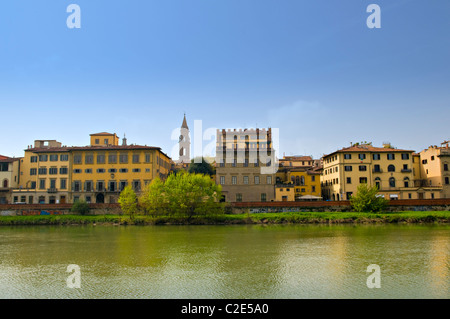 Blick über den Arno in Florenz, Italien Stockfoto