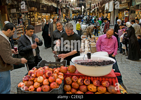 Damaskus-Syrien Granatapfel Frucht Saft Altmarkt Stockfoto