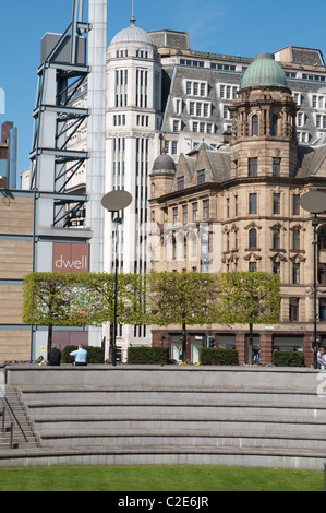 Landschaftsbau in der Great Northern Freizeit, Unterhaltung und Entwicklung des Einzelhandels im Zentrum von Manchester. Stockfoto