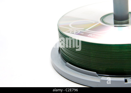 Eine Spindel von beschreibbare CDs Stockfoto