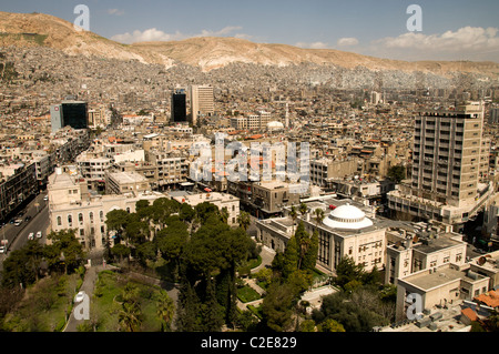 Sky Line Skyline Augen Vogelperspektive zentrale Damaskus moderne Stadt Stadt Syrien syrische Stockfoto