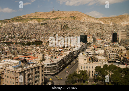 Sky Line Skyline Augen Vogelperspektive zentrale Damaskus moderne Stadt Stadt Syrien syrische Stockfoto