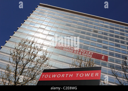 Tolworth Turm, entworfen von dem Architekten Richard Seifert in Surbiton, England, UK Stockfoto