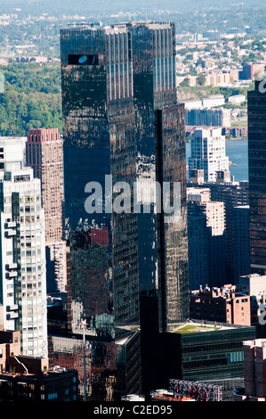 Time Warner Center North und South Towers gesehen vom Top Of The Rock Rockefeller Center, Manhattan, New York City, USA Stockfoto