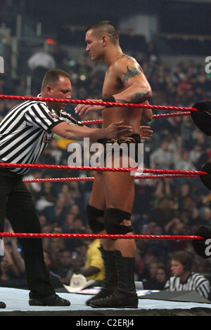 Randy Orton WWE präsentiert Cyber Sunday Live im Verizon Center - Randy Orton Vs Shawn Michaels Washington DC, USA - 28.10.07 Stockfoto