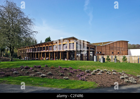 Blick auf den Garten von Robert Burns Birthplace Museum in Alloway, Ayrshire, Schottland Stockfoto