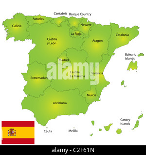 Spanien Karte Stockfoto