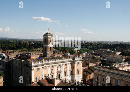 Panoramaansicht des Kapitol Capitol Hill Rathaus von oben Vittoriano, Rom, Italien Stockfoto