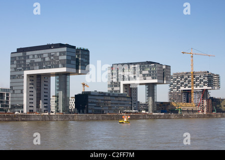 Neue Büro Gebäude, Kran Häuser, Köln, Rheinland, Deutschland Stockfoto
